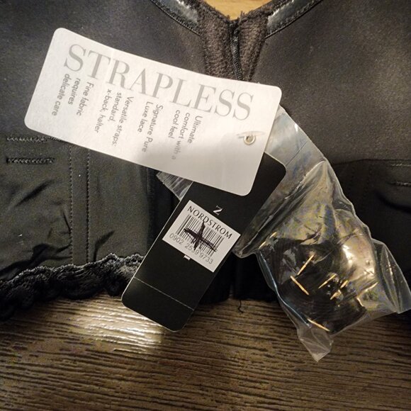 Natori Pure Luxe Strapless Contour Underwire Bra NWT Black 34D - Picture 7 of 14